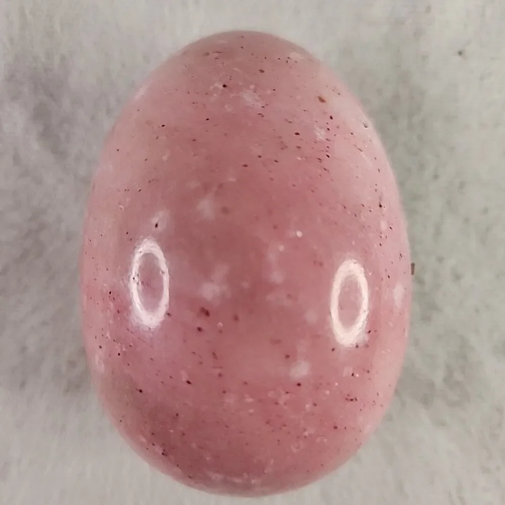 Egg Alabaster Marble Stone Decoration Pink Paperweight #646372 VTG Dollar Tree